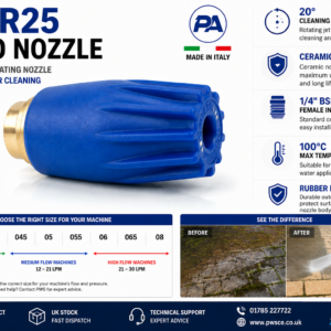 PA UR25 Professional Turbo Nozzle – Rotating Pressure Washer Nozzle up to 250 Bar